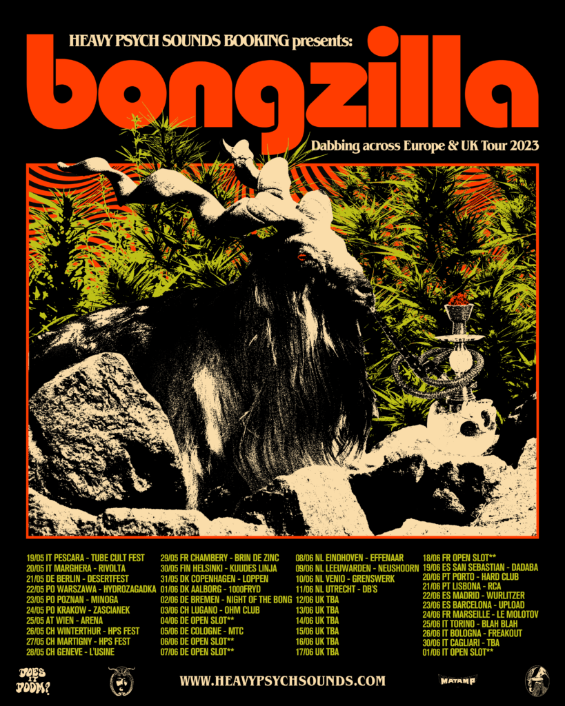 Il poster del tour europeo 2023 dei Bongzilla